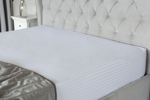 Hotel Suite 540 Count Satin Stripe 38cm Fitted Sheet Hotel Suite 540 Count Satin Stripe 38cm Fitted Sheet