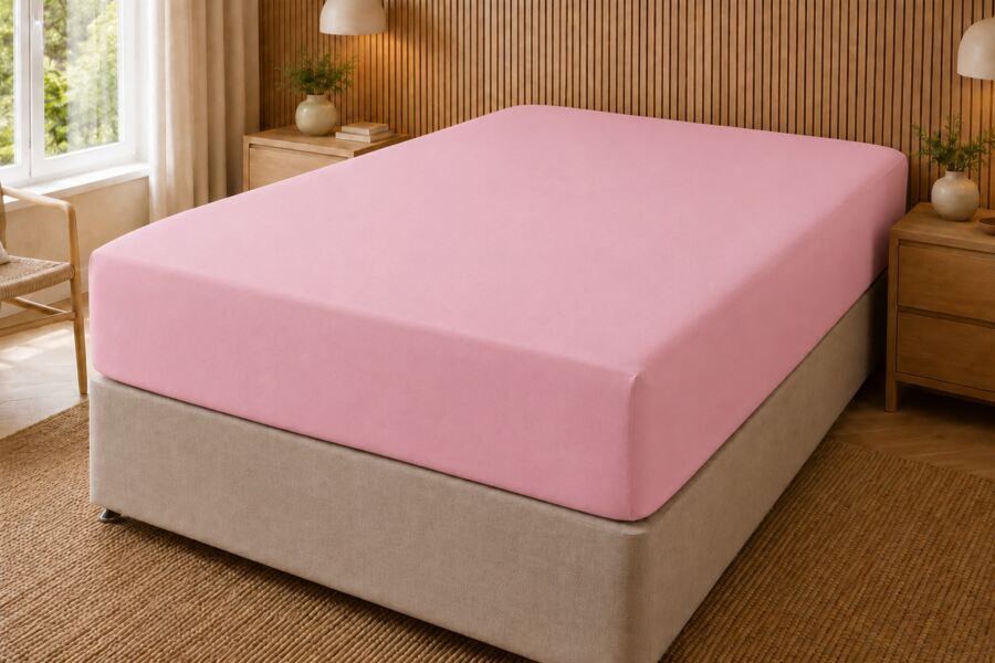 200 Count Polycotton Ultra Deep 46cm Fitted Sheet (Percale)
