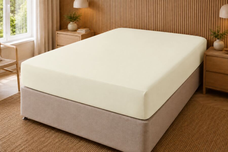 200 Count Polycotton 30cm Fitted Sheet (Percale) SALE