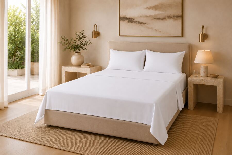 100% Cotton 200 Count 30cm Fitted Sheet (Percale)