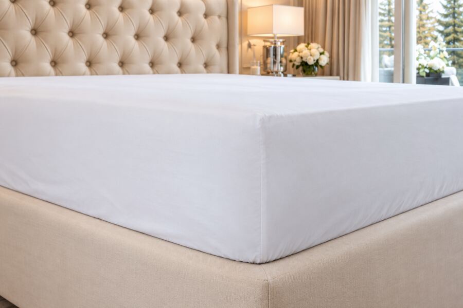 Pure 100% Egyptian Cotton 400 Count 30cm Fitted Sheet