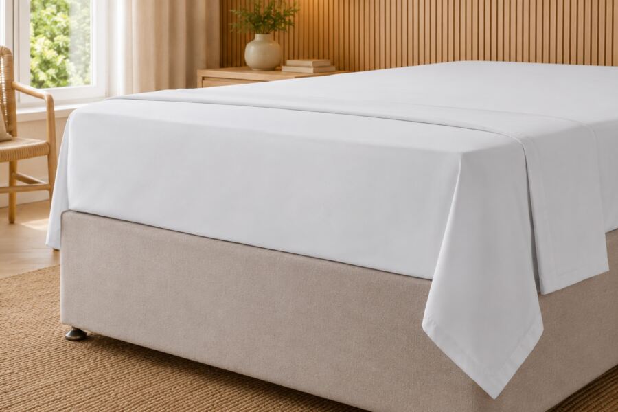 200 Count Polycotton Flat Sheet (Percale) SALE