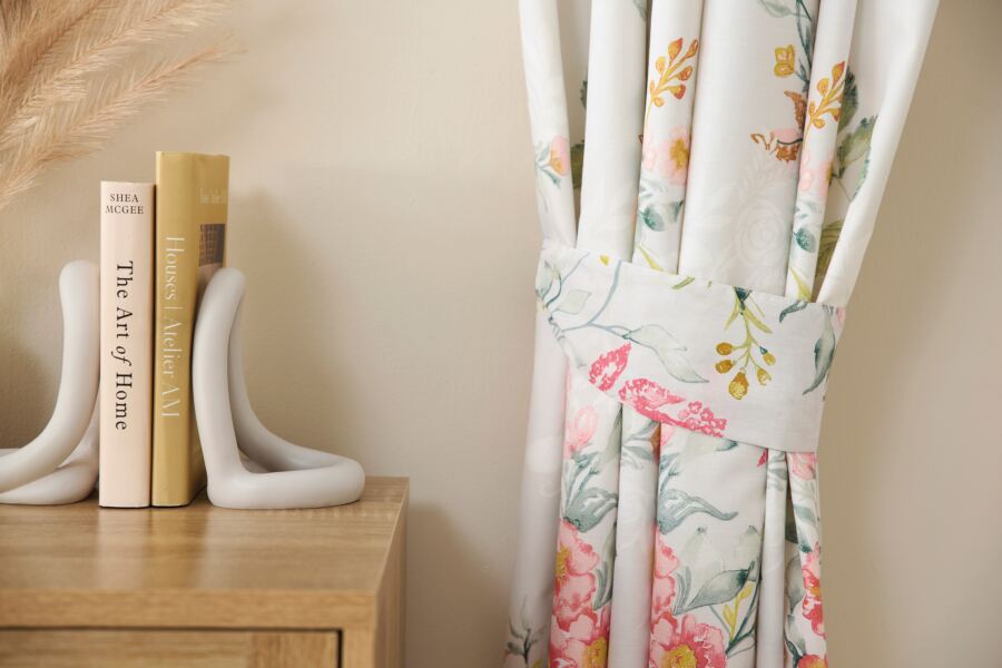 Raeya Lined Curtains with Tie Backs Raeya Lined Curtains with Tie Backs