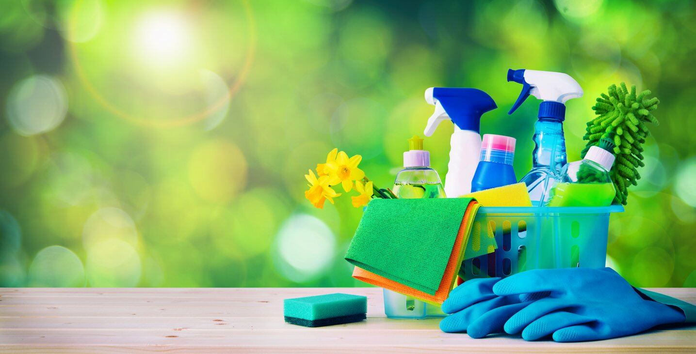 Cleaning supplies needed for a successful spring clean