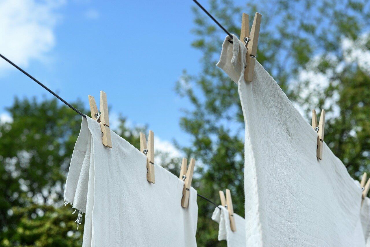 Laundry hanging out to dry